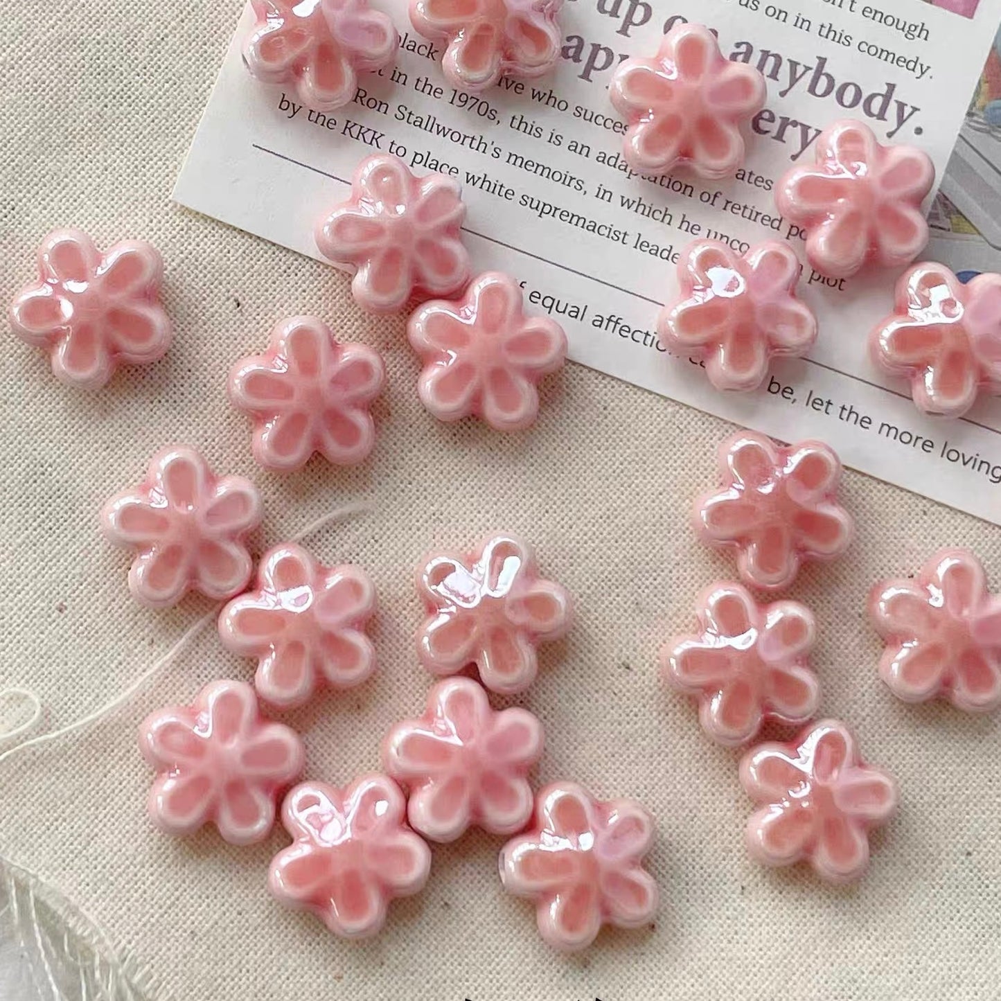 Colorful Ceramic Flower Beads