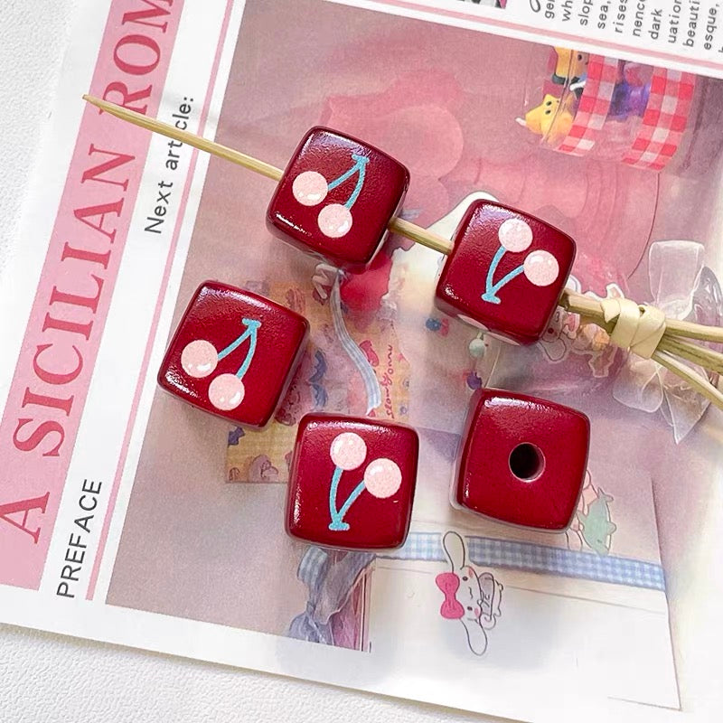 Cute Rabbit Acrylic Square Beads