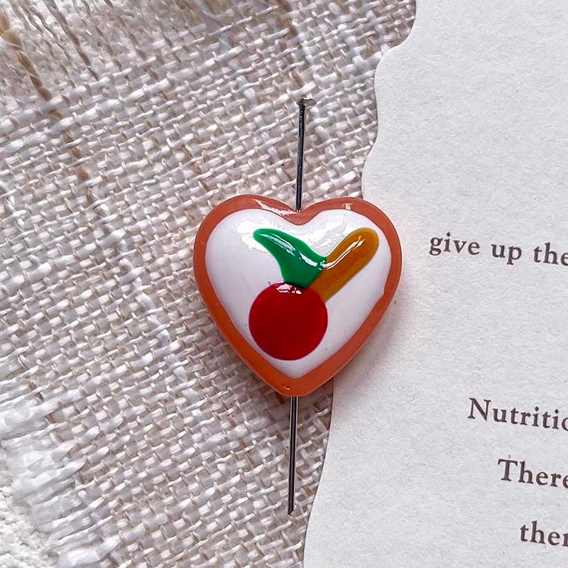 Love-themed Polka Dot Dopamine-color Glazed Beads