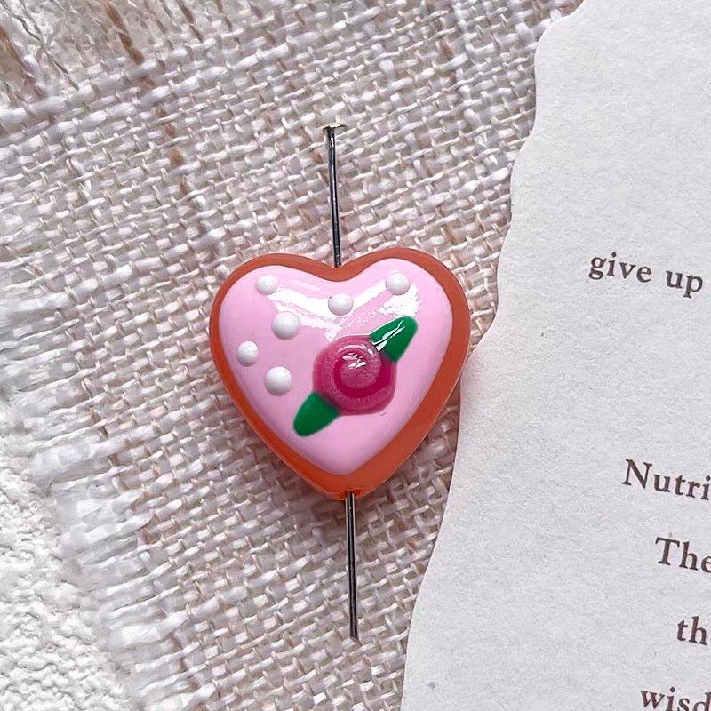 Love-themed Polka Dot Dopamine-color Glazed Beads