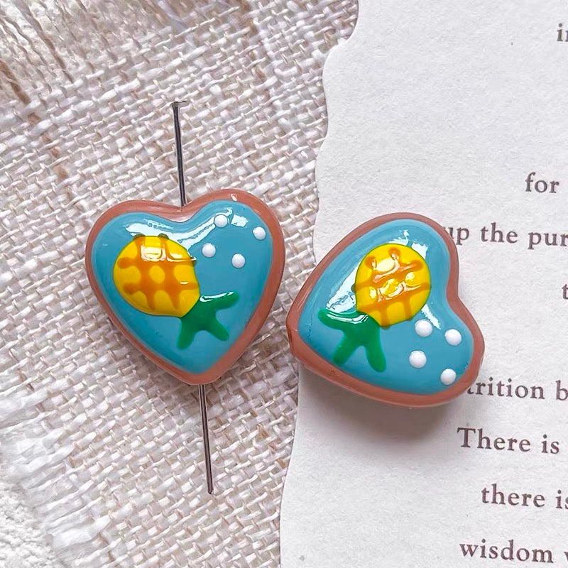 Love-themed Polka Dot Dopamine-color Glazed Beads