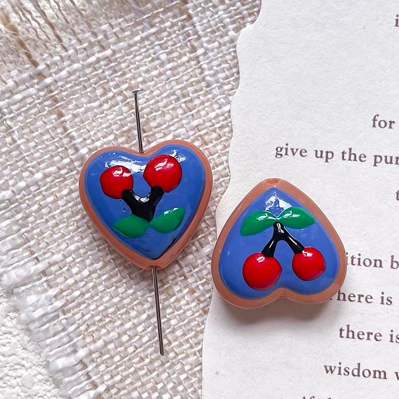 Love-themed Polka Dot Dopamine-color Glazed Beads