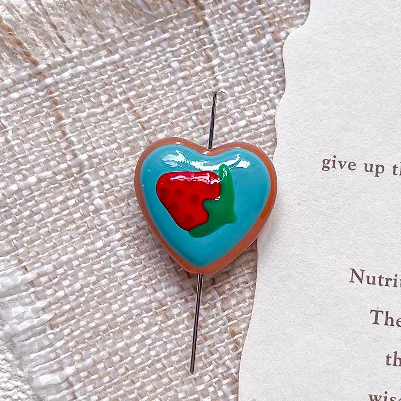 Love-themed Polka Dot Dopamine-color Glazed Beads