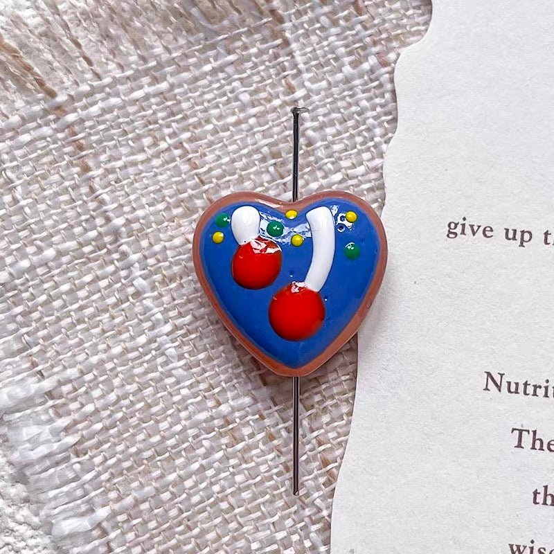 Love-themed Polka Dot Dopamine-color Glazed Beads