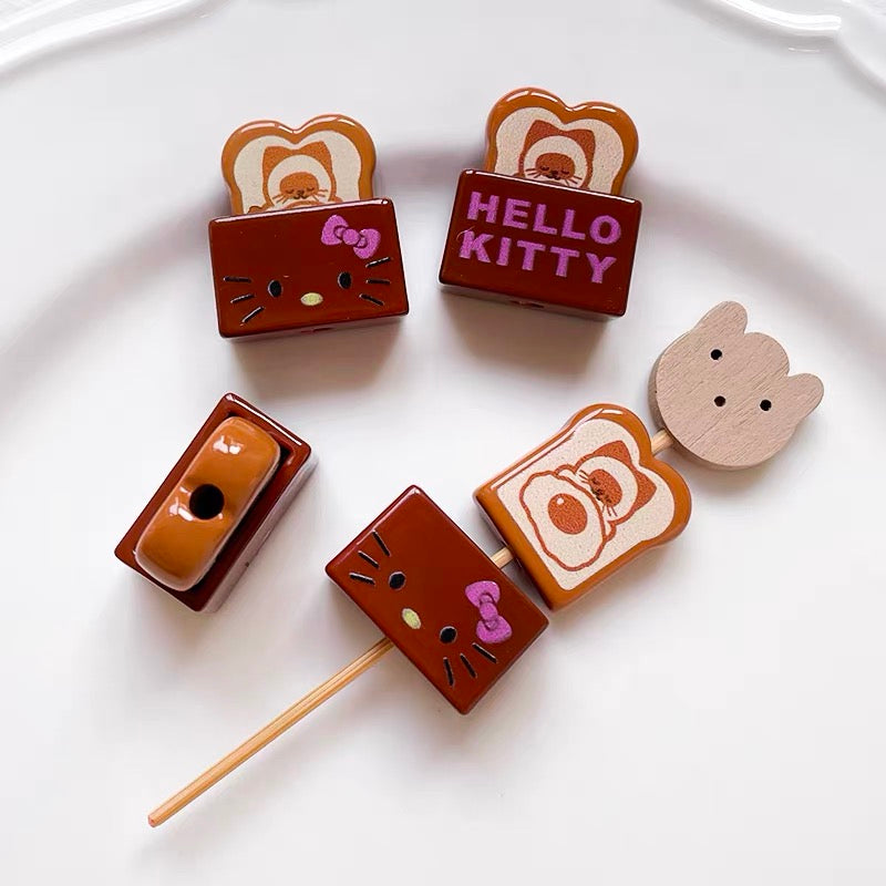 HK Sliced Toast Acrylic Beads