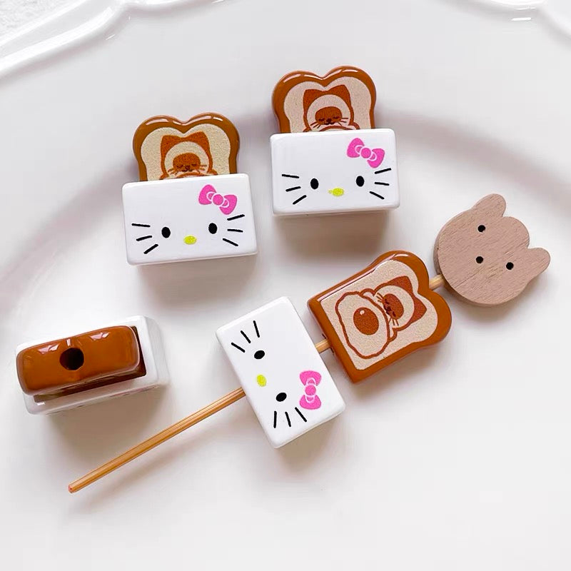 HK Sliced Toast Acrylic Beads