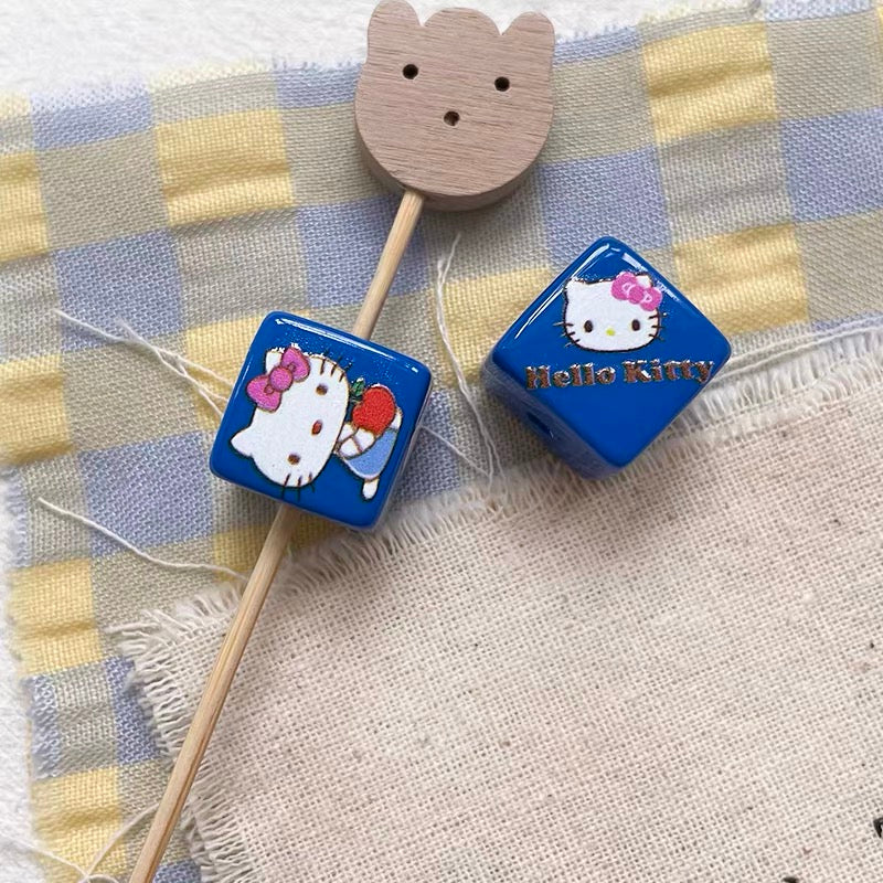 HK Colorful Acrylic Cube Beads