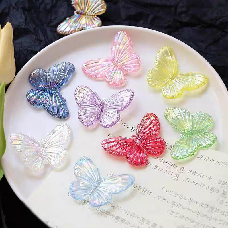 Iridescent Large Butterfly Acrylic Beads