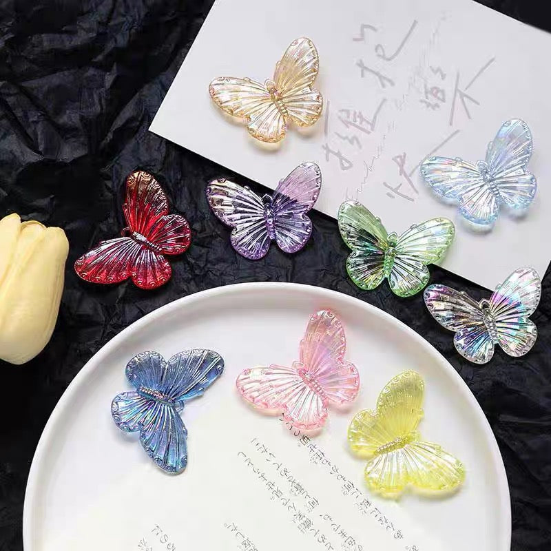 Iridescent Large Butterfly Acrylic Beads