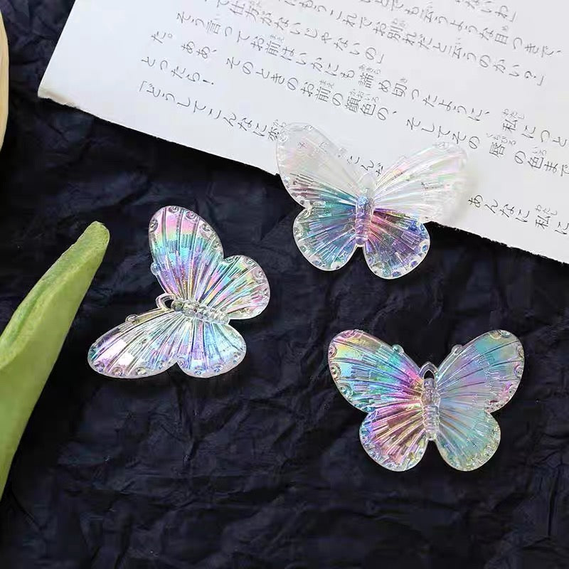 Iridescent Large Butterfly Acrylic Beads