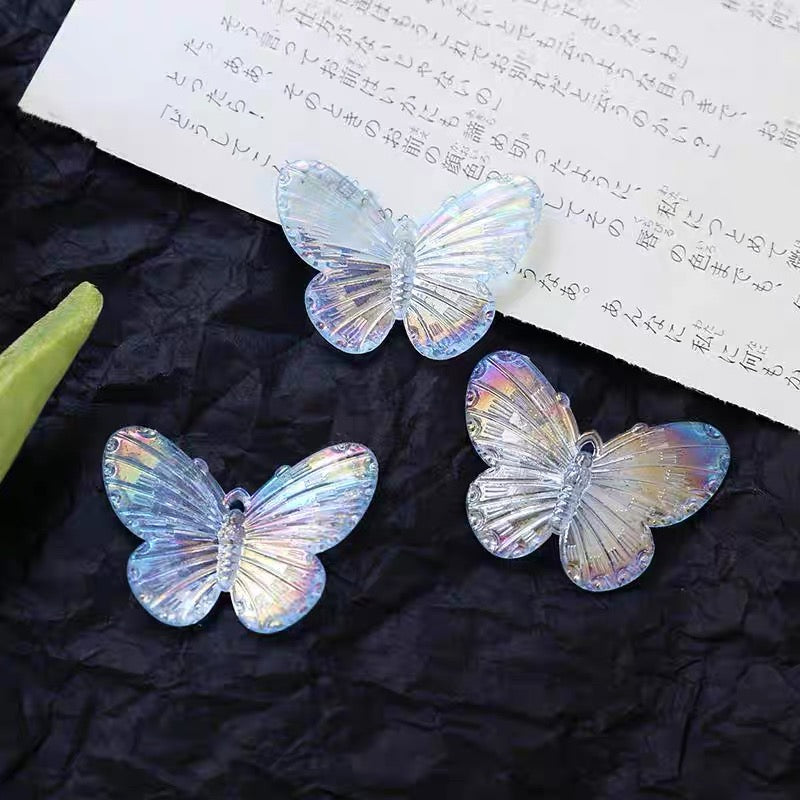 Iridescent Large Butterfly Acrylic Beads