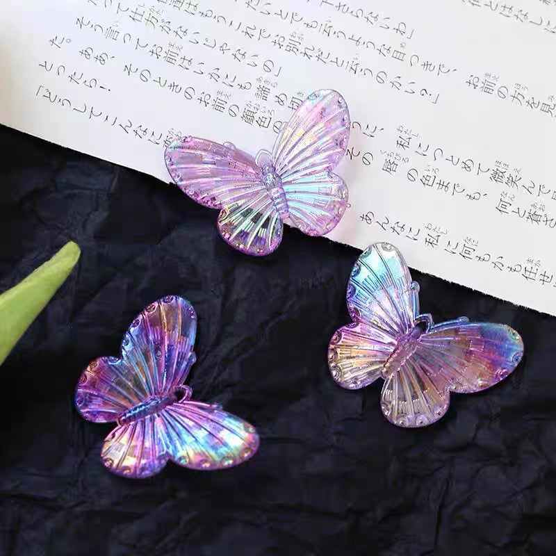 Iridescent Large Butterfly Acrylic Beads
