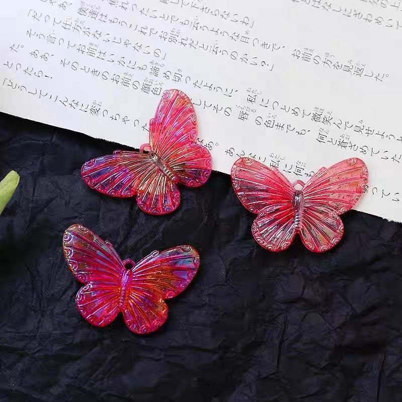 Iridescent Large Butterfly Acrylic Beads