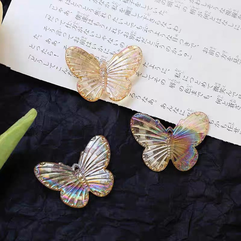 Iridescent Large Butterfly Acrylic Beads
