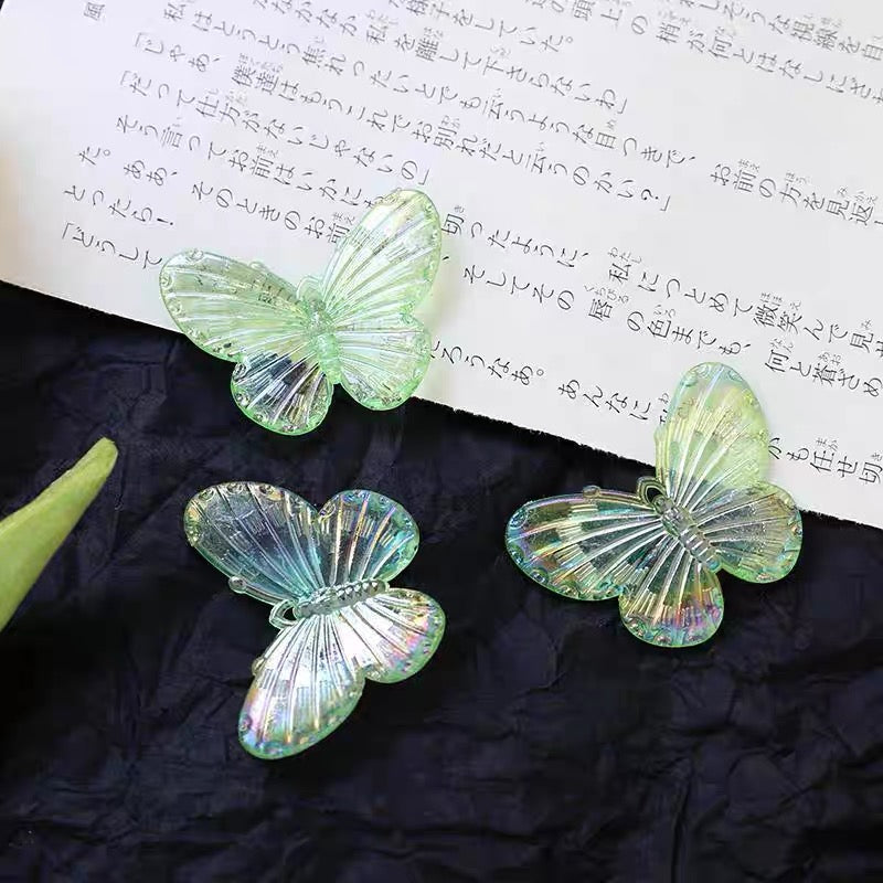 Iridescent Large Butterfly Acrylic Beads