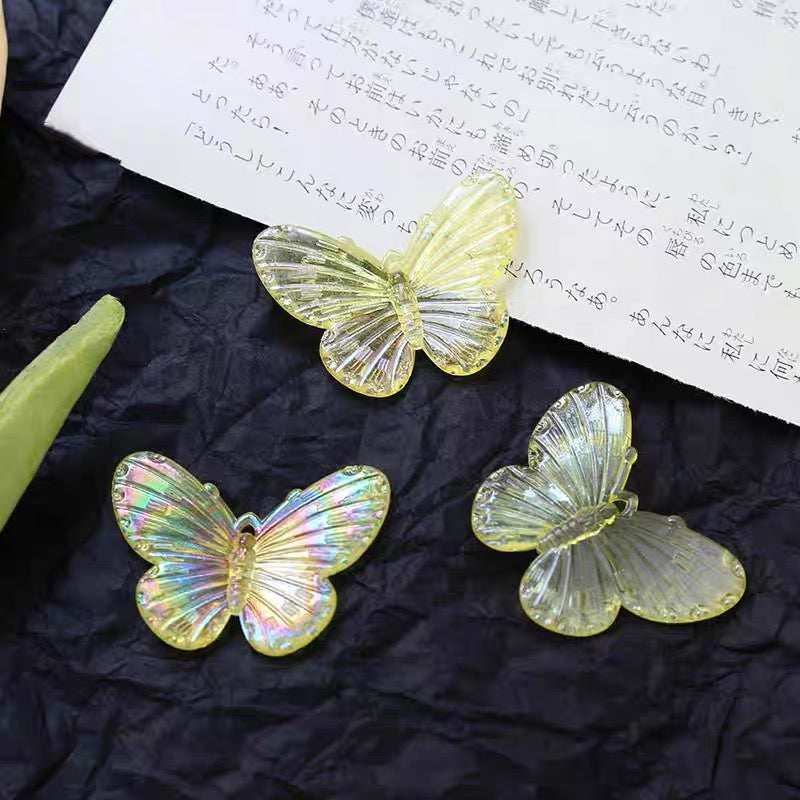 Iridescent Large Butterfly Acrylic Beads