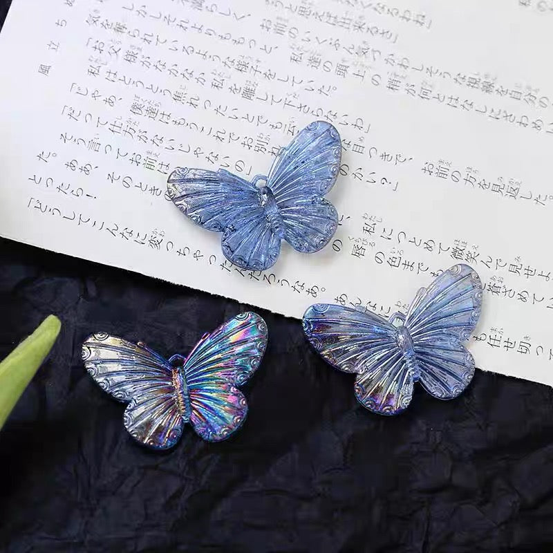 Iridescent Large Butterfly Acrylic Beads