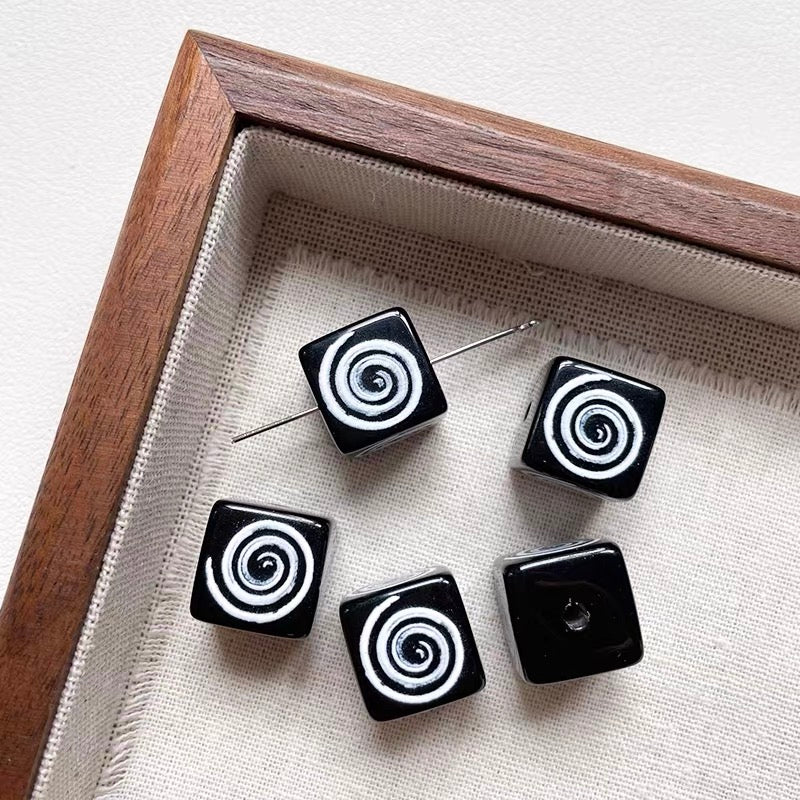 Black and White Series Acrylic Cube Beads