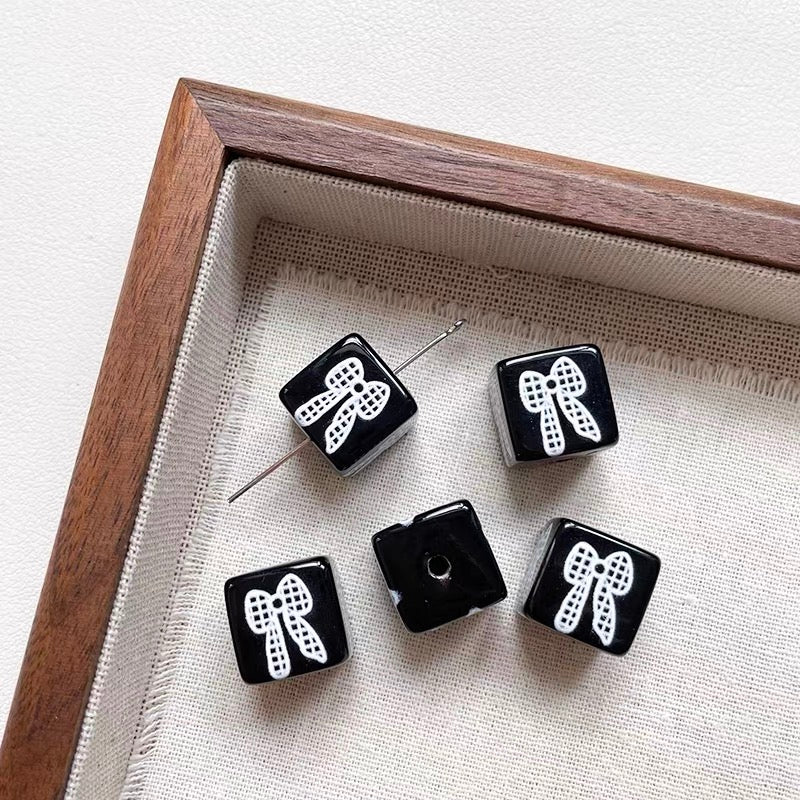 Black and White Series Acrylic Cube Beads