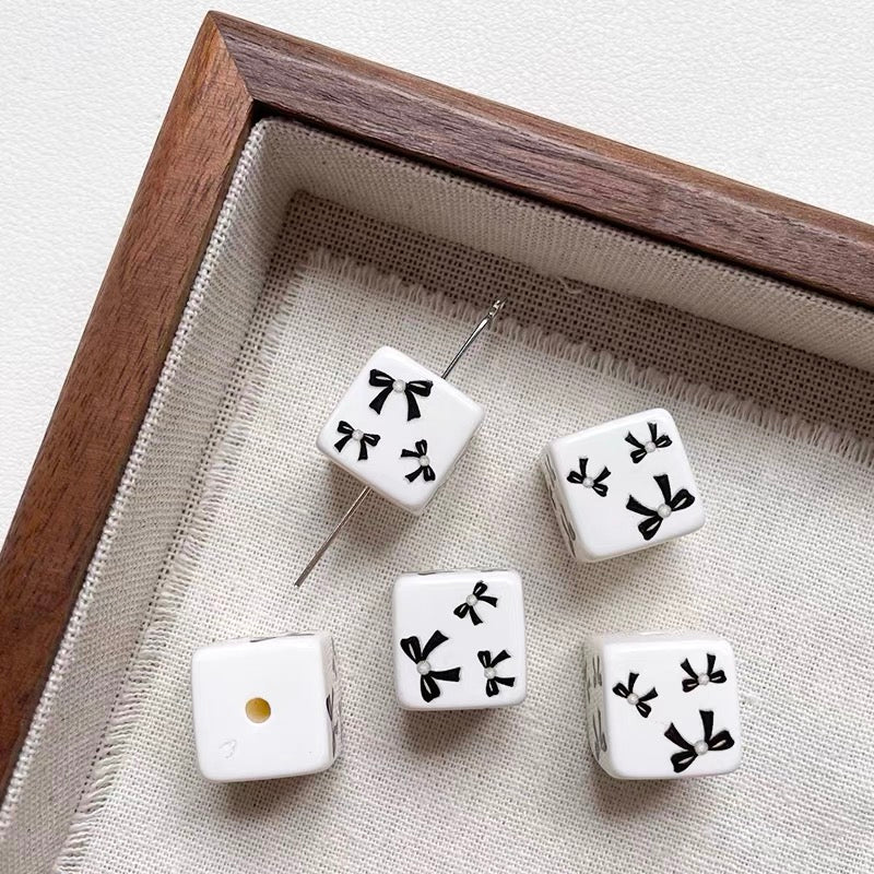 Black and White Series Acrylic Cube Beads