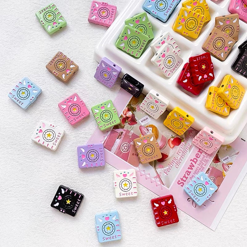 Colorful Magic Book Enameled Alloy Beads