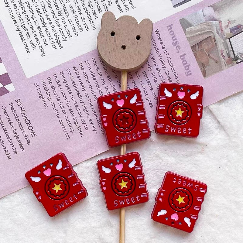 Colorful Magic Book Enameled Alloy Beads