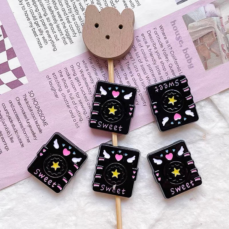 Colorful Magic Book Enameled Alloy Beads