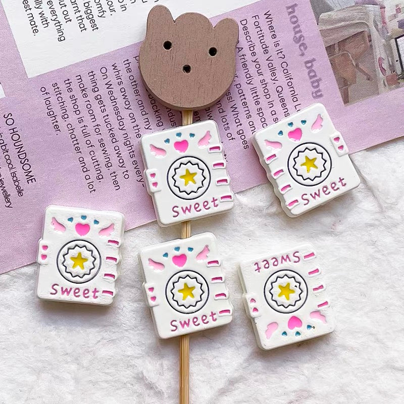 Colorful Magic Book Enameled Alloy Beads