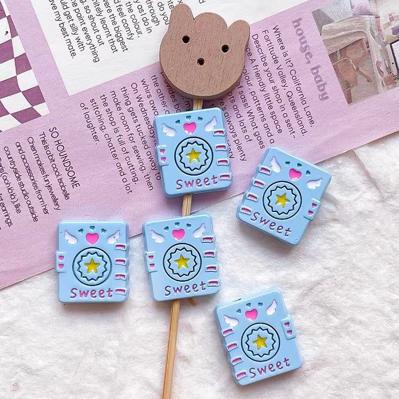 Colorful Magic Book Enameled Alloy Beads