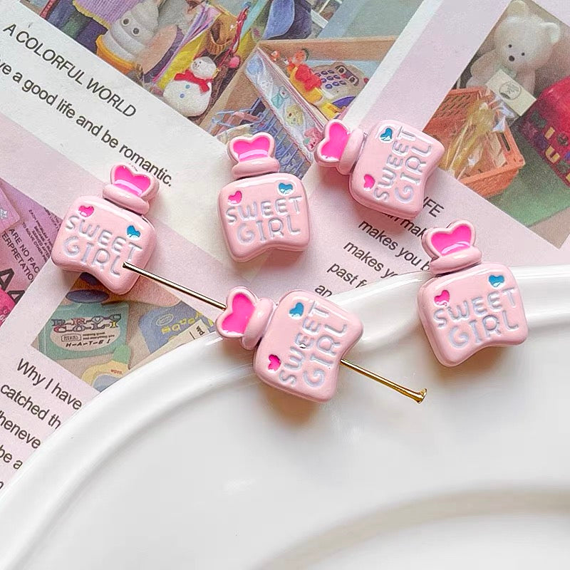 Perfume Bottle Enameled Alloy Beads