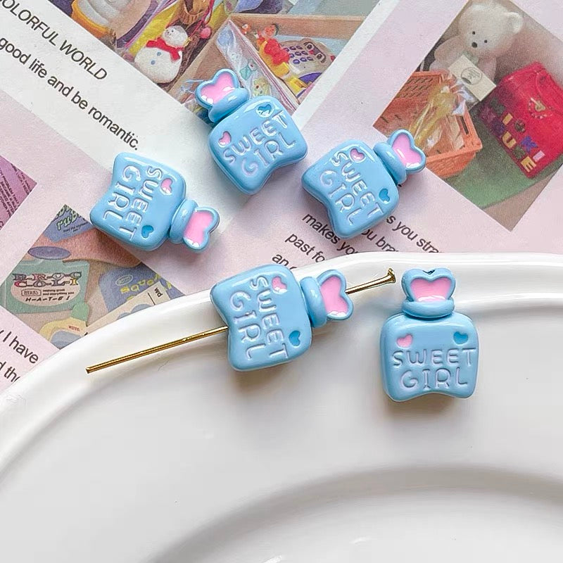 Perfume Bottle Enameled Alloy Beads