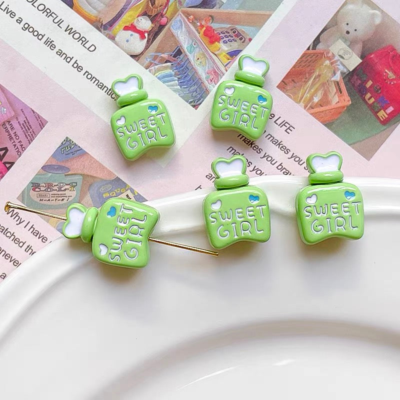 Perfume Bottle Enameled Alloy Beads