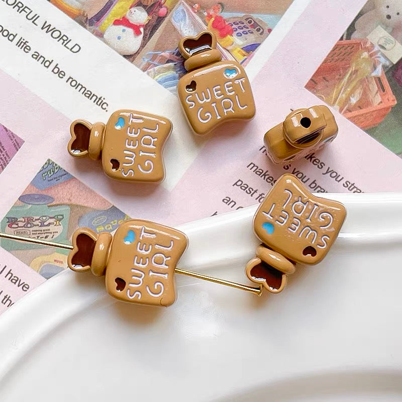 Perfume Bottle Enameled Alloy Beads