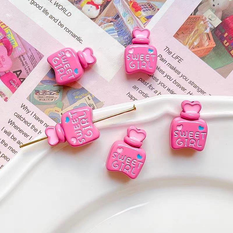 Perfume Bottle Enameled Alloy Beads