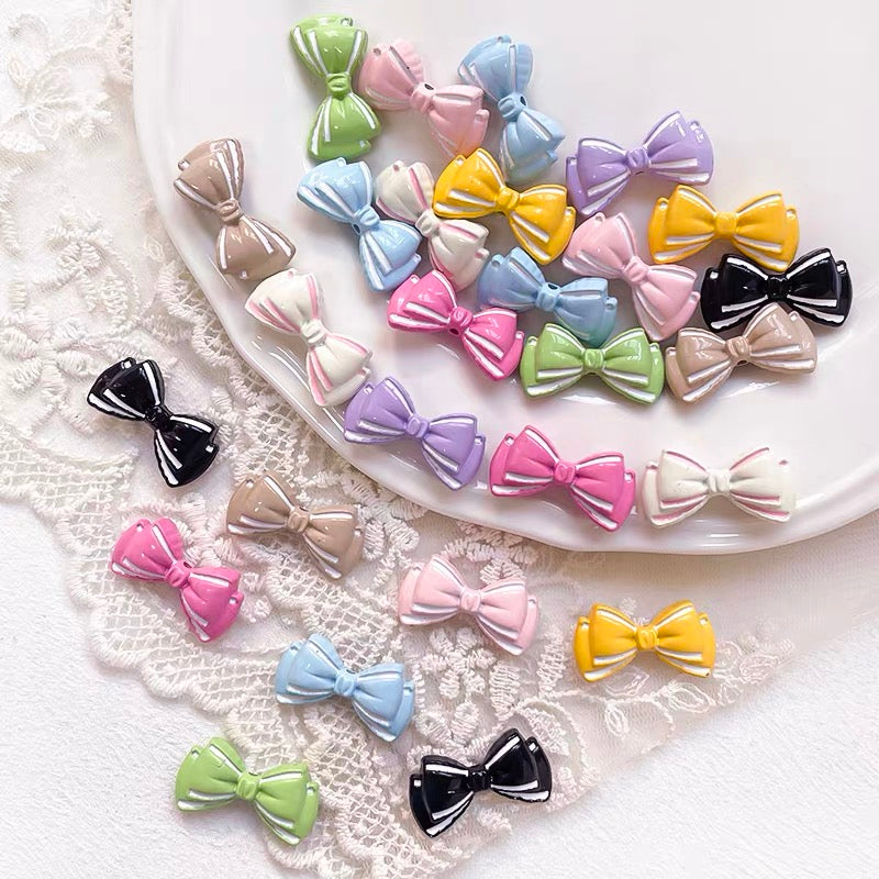 Bowknot Alloy Enameled 3D Beads