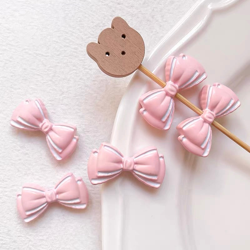 Bowknot Alloy Enameled 3D Beads