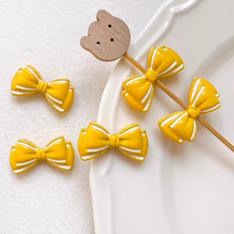 Bowknot Alloy Enameled 3D Beads