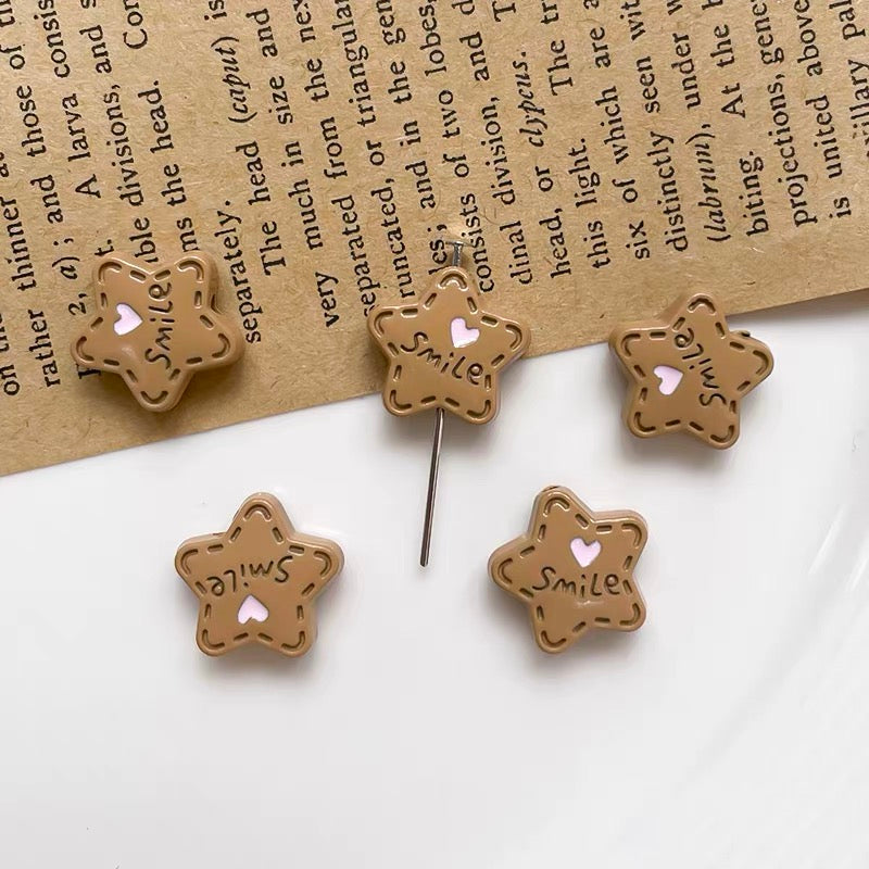 Colorful Smile Star Alloy Enameled Beads