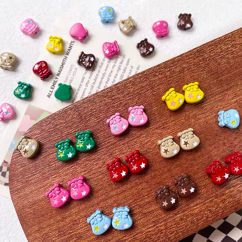 Christmas Money Pouch Alloy Enameled Beads