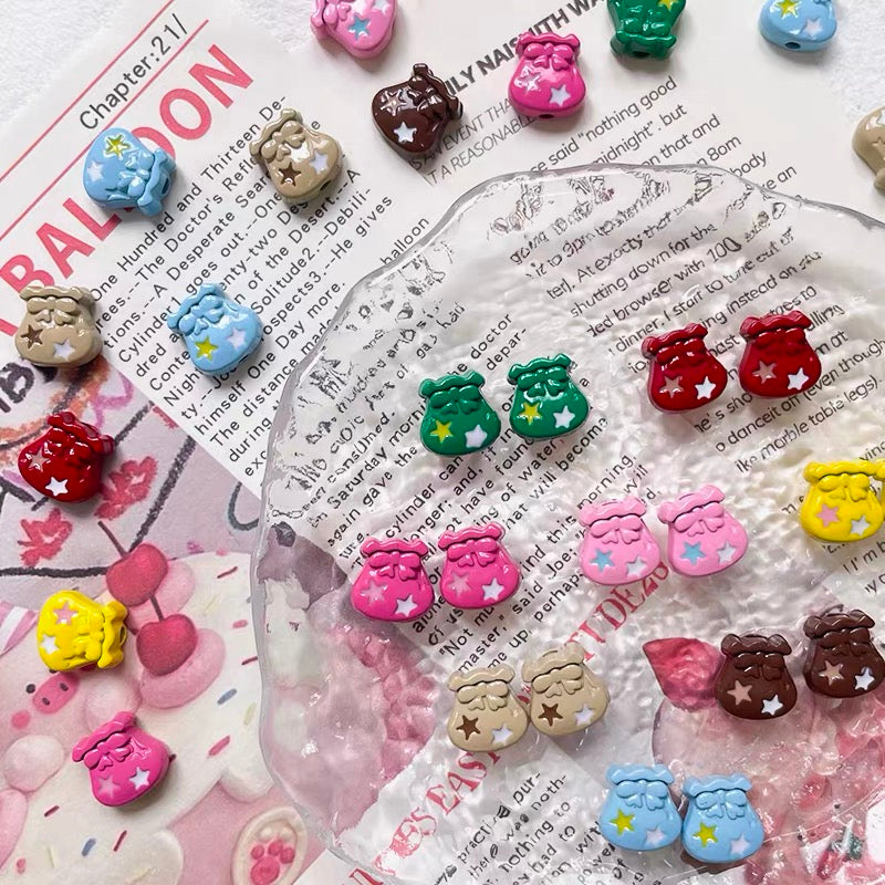 Christmas Money Pouch Alloy Enameled Beads