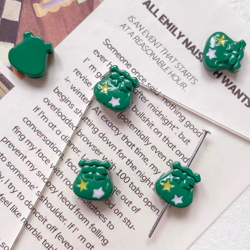 Christmas Money Pouch Alloy Enameled Beads