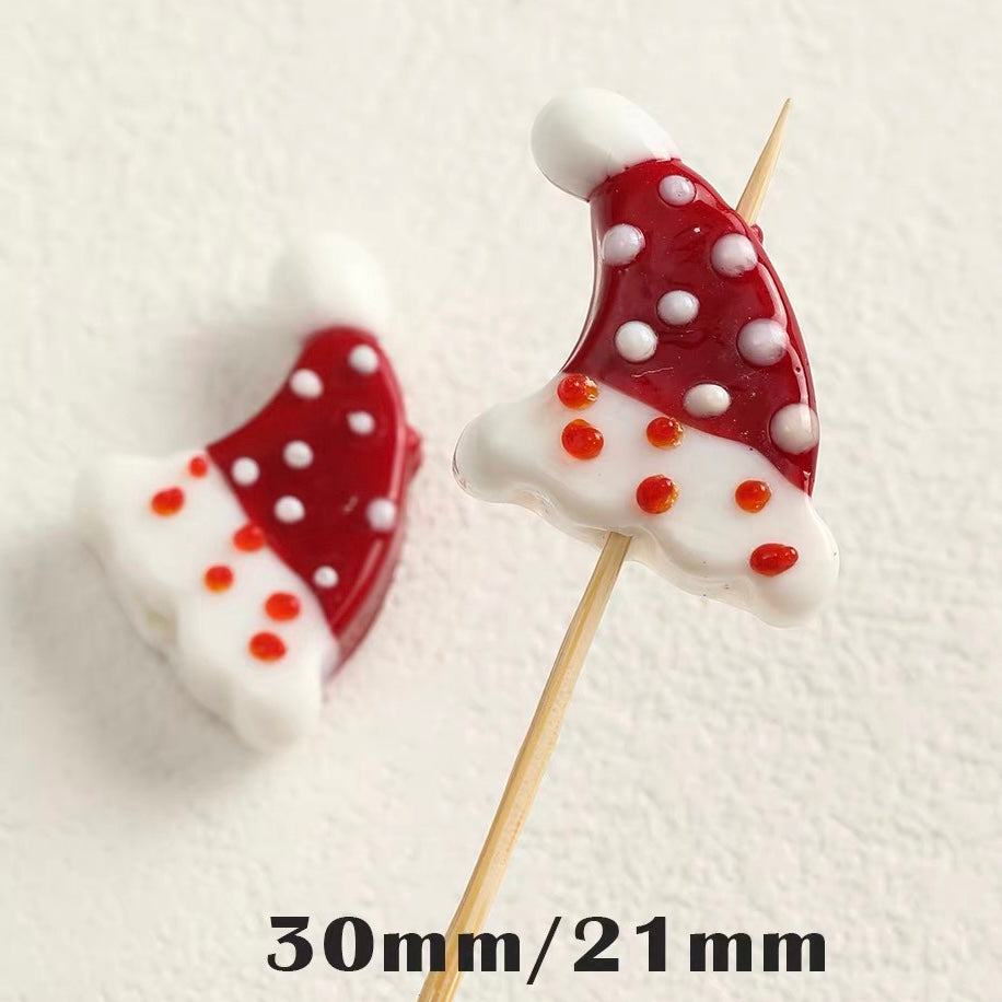 Christmas Series Hand-painted Colored Glaze Beads