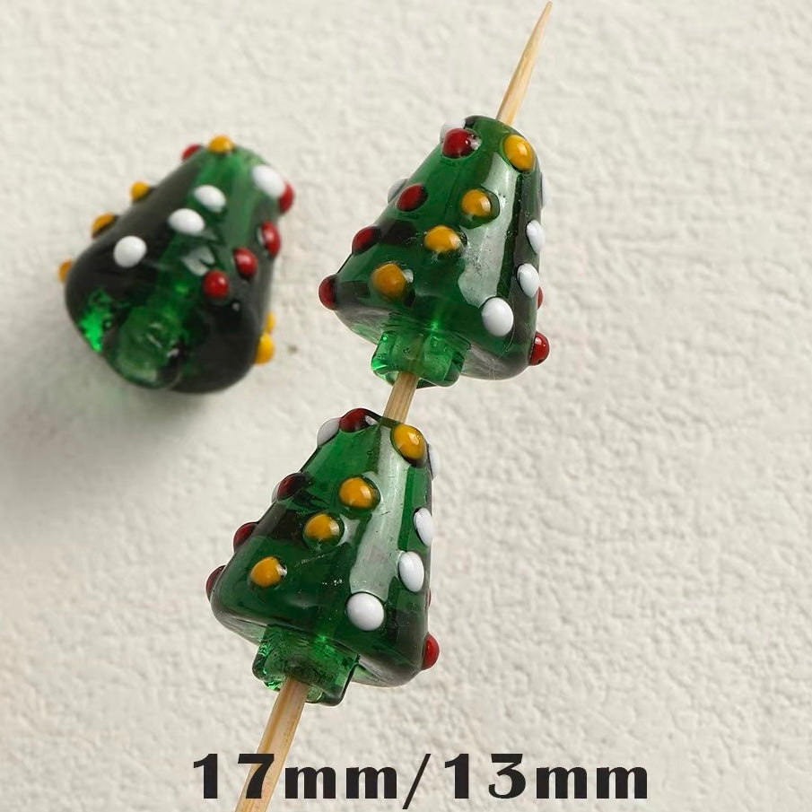 Christmas Series Hand-painted Colored Glaze Beads
