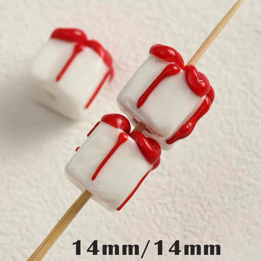 Christmas Series Hand-painted Colored Glaze Beads