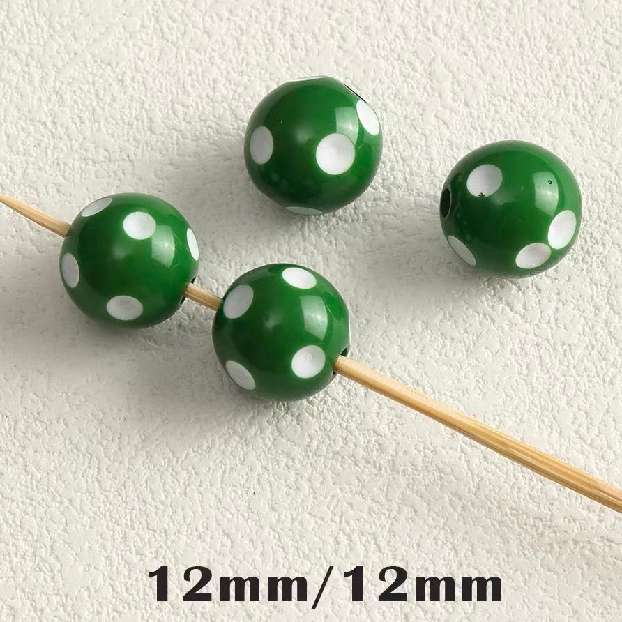 Christmas Series Hand-painted Colored Glaze Beads