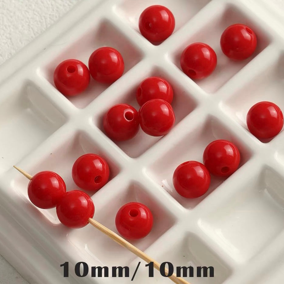 Christmas Series Hand-painted Colored Glaze Beads