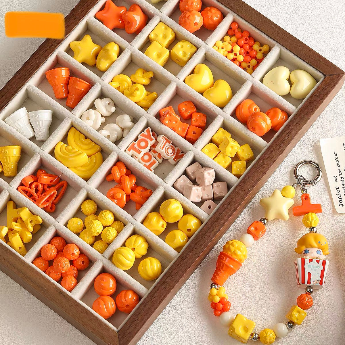 Orange-Yellow Series Enameled Beads