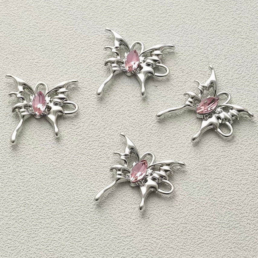 Titanium Steel Pendant Beads with Rose and Butterfly Designs