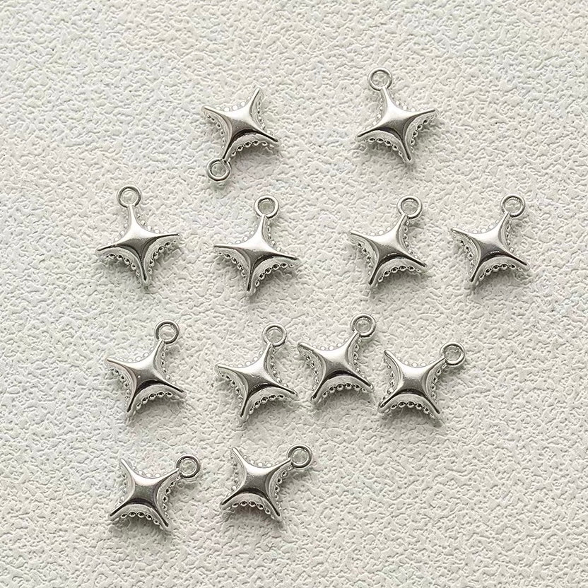 Titanium Steel Pendant Beads with Rose and Butterfly Designs