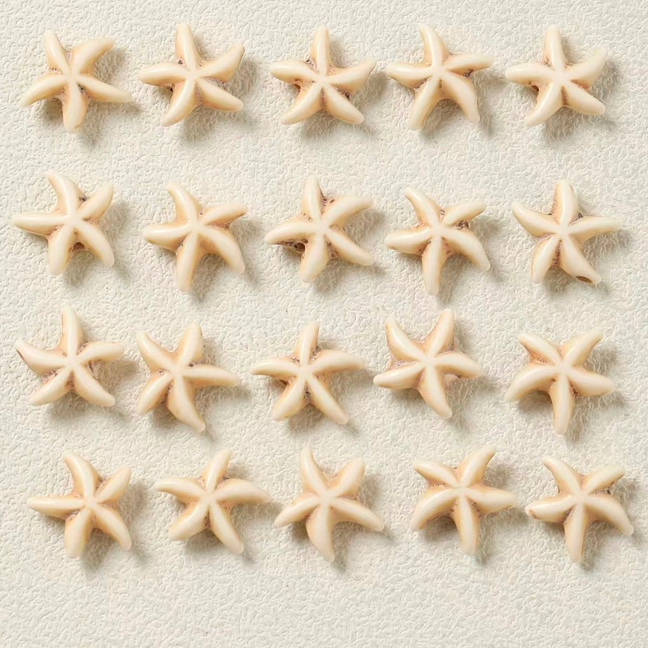 White Turquoise Starfish Beads